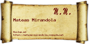 Mateas Mirandola névjegykártya